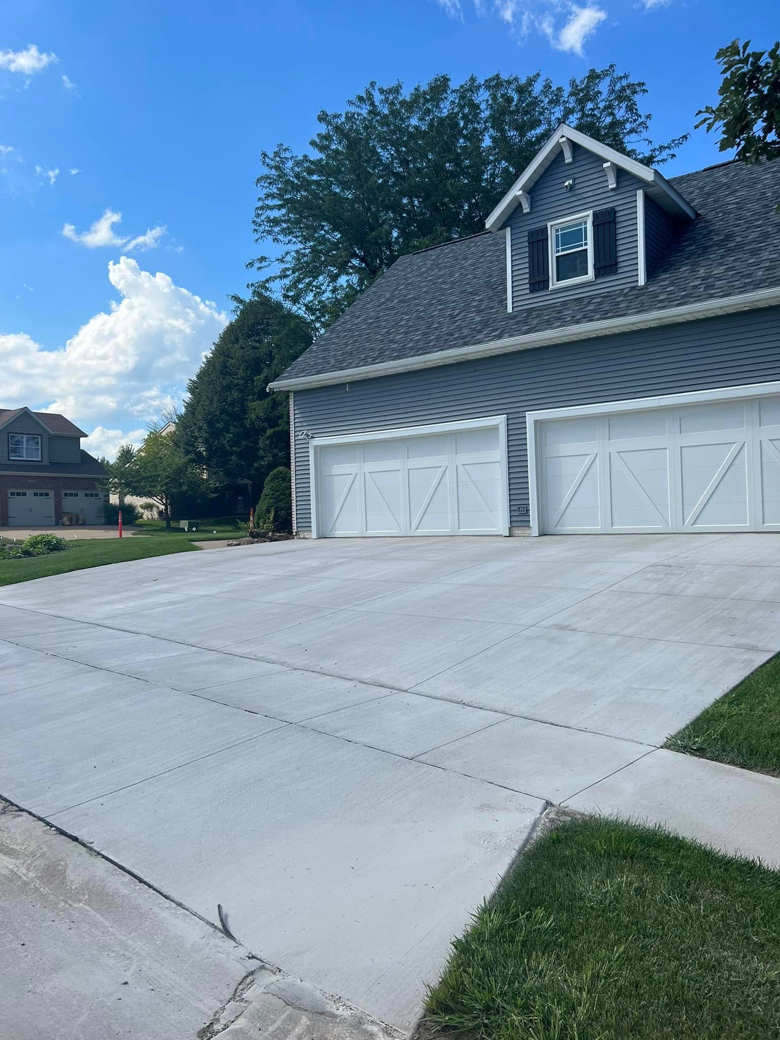 Concrete driveway installation